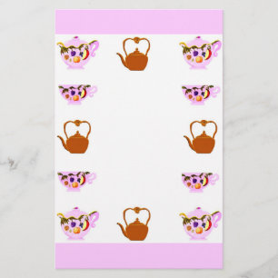 Teapot, Teacup, And Copper Teakettle Stationery