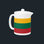 Teapot with flag of Lithuania<br><div class="desc">Add a touch of Lithuanian pride to your tea time with this beautifully designed teapot featuring the flag of Lithuania! Crafted with precision, this teapot proudly showcases the bold yellow, green, and red stripes of the Lithuanian flag, bringing both style and heritage to your table. The vibrant colours make it...</div>