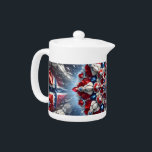 Teapot with Norway Colours Design<br><div class="desc">Add a touch of Scandinavian elegance to your tea time with our teapot featuring Norway Colours in a 3D effect abstract design! This beautifully crafted teapot combines functionality with artistry, showcasing Norway's iconic red, white, and blue in a dynamic 3D abstract design. The striking pattern celebrates Norwegian heritage while providing...</div>