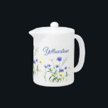 Teapot-Yellowstone Wildflowers<br><div class="desc">This Teapot is shown in white with a lovely Yellowstone wildflowers print.
Small size shown.
Customise this item or buy as is.</div>