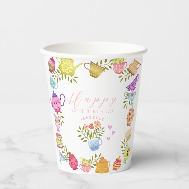 Teapots and Cups  Birthday  (Front)