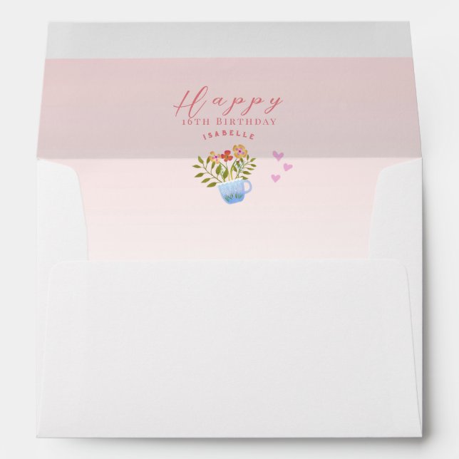 Teapots and Cups  Birthday  Envelope (Back (Bottom))
