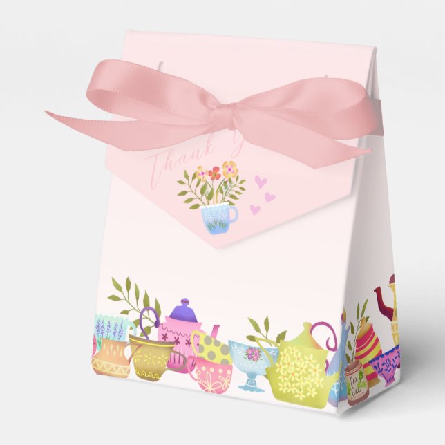 Teapots and Cups Birthday Favour Box (Front Side)