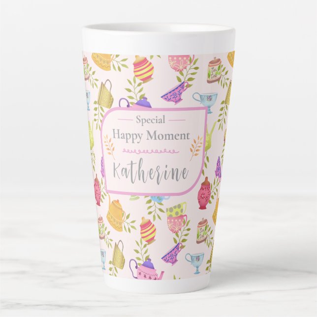 Teapots and Cups Garden Pink (Front)