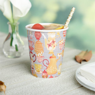 Teapots and Cups Grey