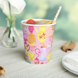 Teapots and Cups Pink 