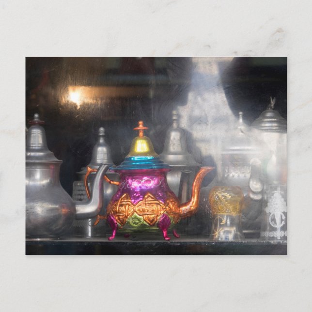 Teapots For Sale At Market Postcard (Front)