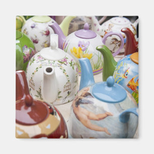 Teapots on sale in Leipzig, Germany Magnet