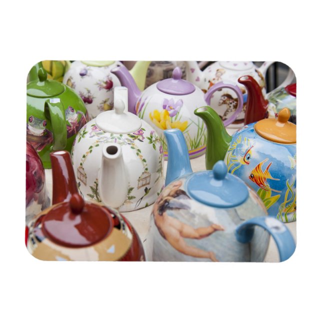 Teapots on sale in Leipzig, Germany Magnet (Horizontal)
