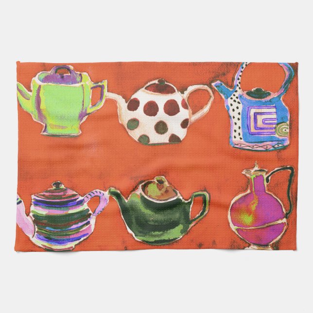 Teapots Tea Towel (Horizontal)