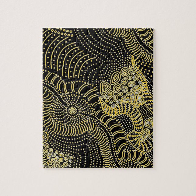 Tear Across Dotted Line - Aboriginal Graphic Jigsaw Puzzle (Vertical)
