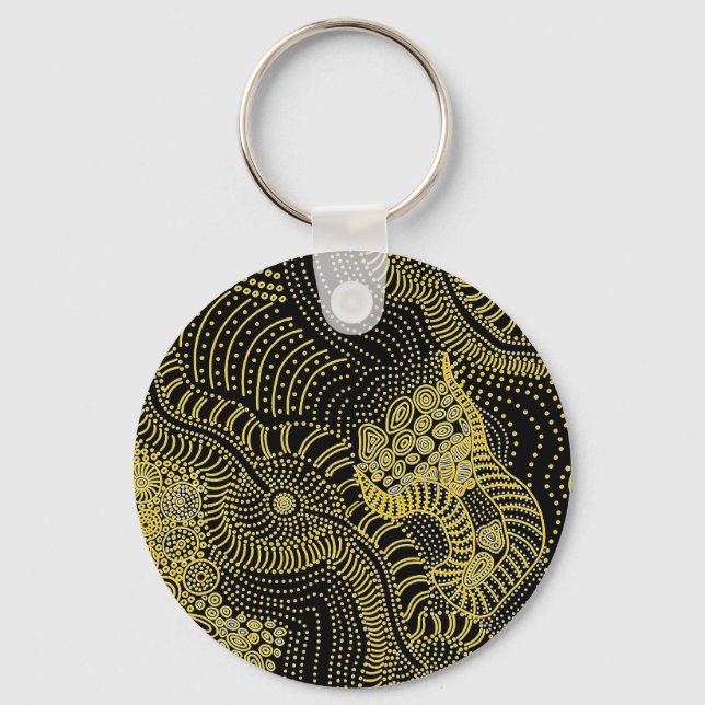 Tear Across Dotted Line - Aboriginal Graphic Key Ring (Front)