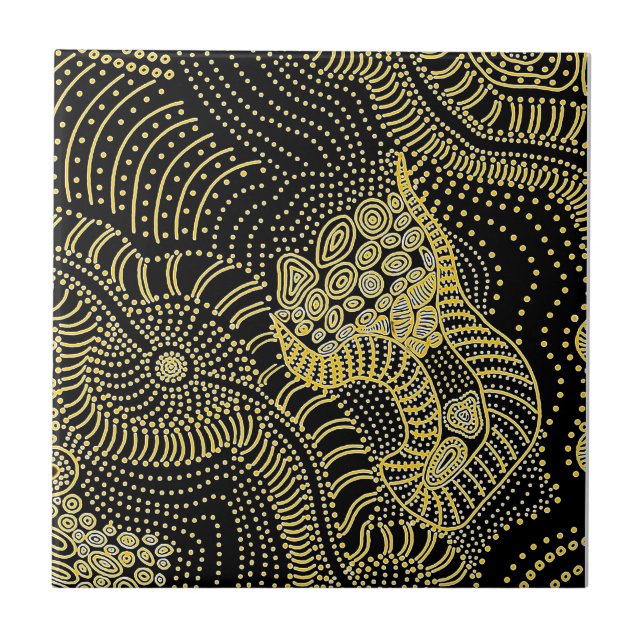 Tear Across Dotted Line - Aboriginal Graphic Tile (Front)