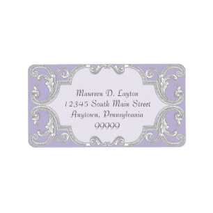 Tear Drop Lace, Lavender Matching Address Labels