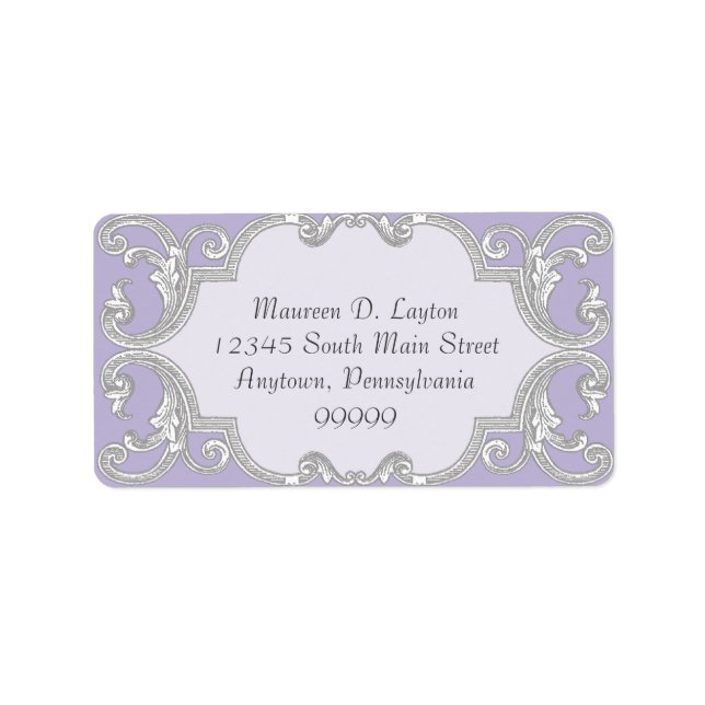 Tear Drop Lace, Lavender Matching Address Labels (Front)