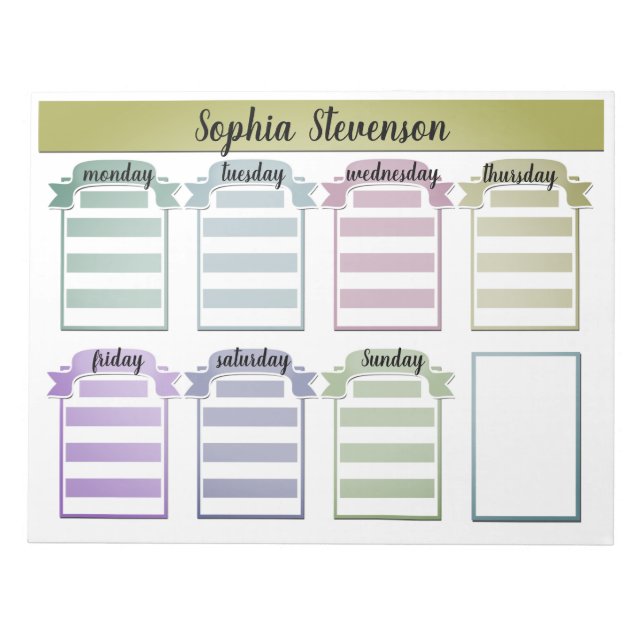 Tear off Calendar, create yourself, blue planner Notepad (Front)