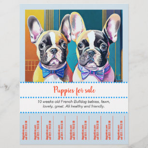 Tear off French Bulldog Puppy  Flyer