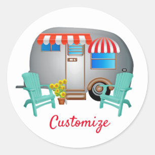 Teardrop Caravan Camper Thunder_Cove Classic Round Sticker