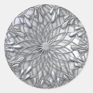 Teardrop Jewelled Silver Sticker