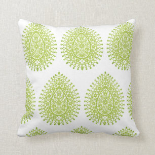 Teardrop Paisley Motif Throw Pillow