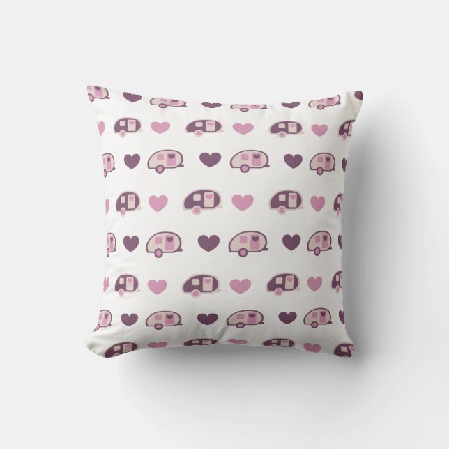 Teardrop Trailer Pink Pattern Cushion (Front)