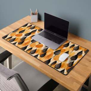 Teardrop Watercolor Pattern, Fall Palette Desk Mat