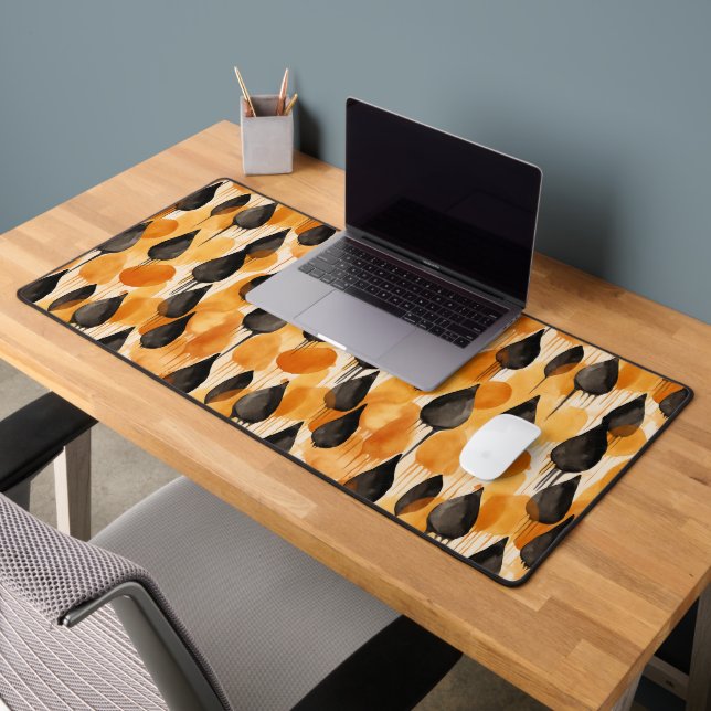 Teardrop Watercolor Pattern, Fall Palette Desk Mat (Office 2)