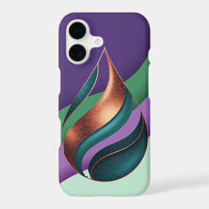 Teardrop Wave Purple Green Apple iPhone case