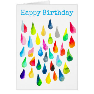 Teardrops watercolor colourful whimsical