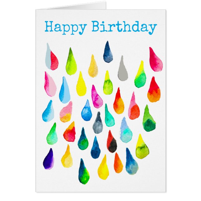 Teardrops watercolor colourful whimsical (Front)