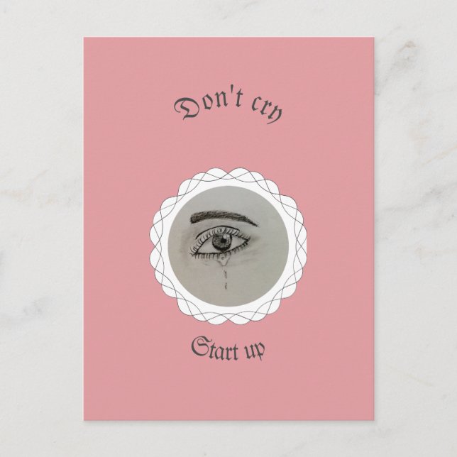 Tearing eye Throw Pillow Postcard (Front)