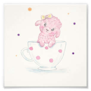 TeaRose The Pink Teacup Poodle print