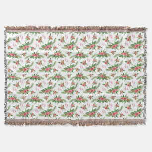 Tearoses and Pinecones Throw Blanket