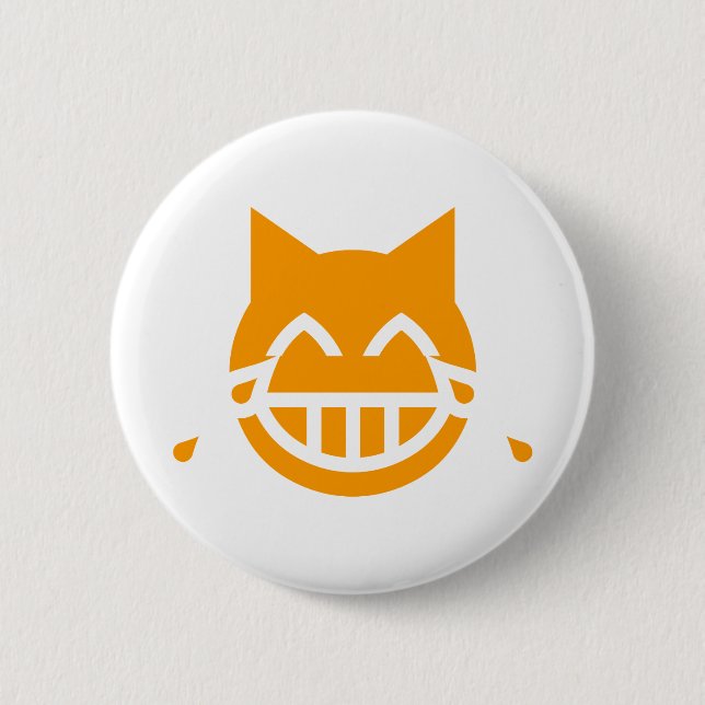 Tears of Joy Emoji Cat 6 Cm Round Badge (Front)