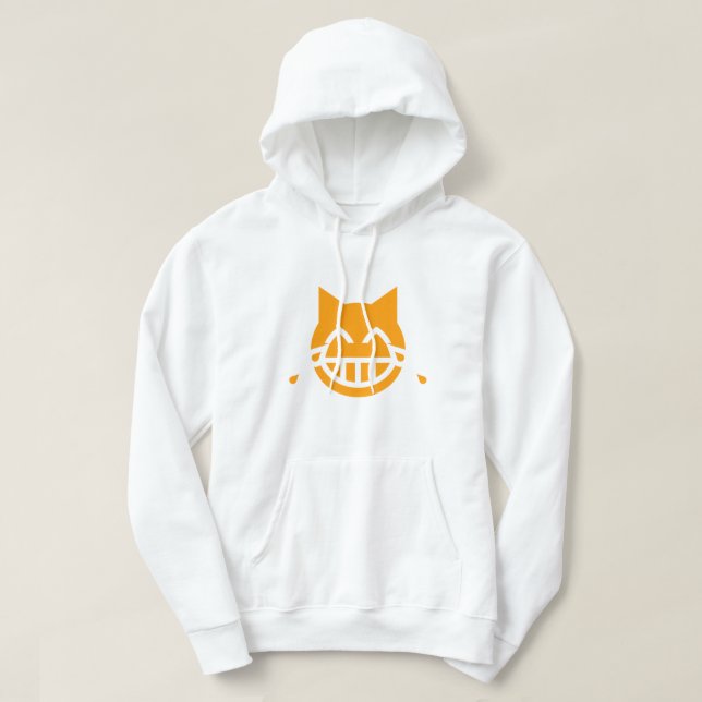 Tears of Joy Emoji Cat Hoodie (Design Front)