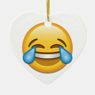 Tears of Joy emoji funny Ceramic Tree Decoration