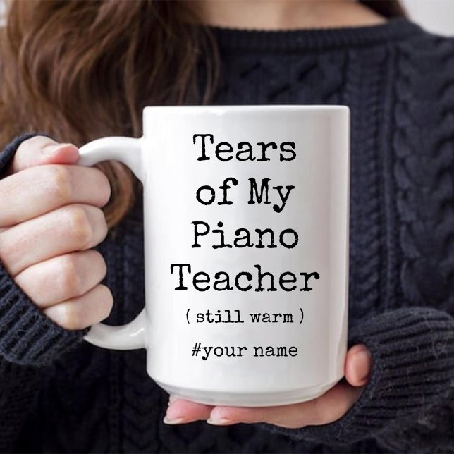 Tears of My Piano Teacher Still Warm Funny Two-Tone Coffee Mug (Tears of My Piano Teacher Still Warm Funny Two-Tone Coffee Mug)