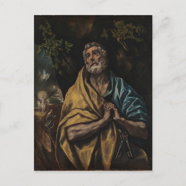 Tears of St. Peter, Fine Art El Greco Postcard (Front)
