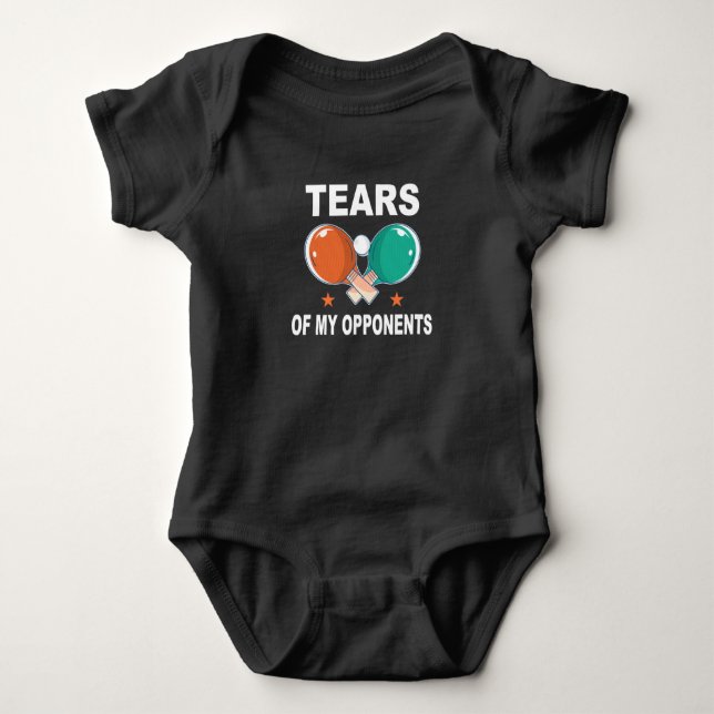Tears Table Tennis Opponents Ping Pong Match Baby Bodysuit (Front)