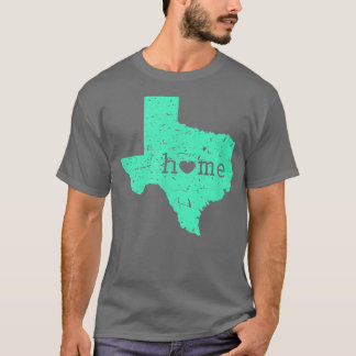 Teas Home Is Where the Heart Is Distressed Map T T-Shirt
