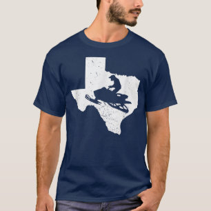 Teas Map Snowmobile Riding Winter Sports Snowmobil T-Shirt