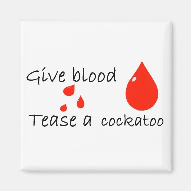 Tease a cockatoo magnet (Front)