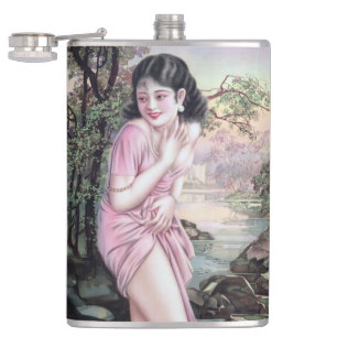 Tease in Stream Oasis by Shanghai China Girl Hip Flask