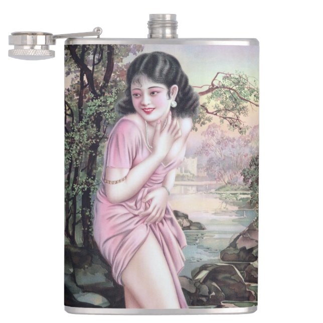 Tease in Stream Oasis by Shanghai China Girl Hip Flask (Opened)