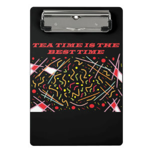 Teatime is the best time art design pocket folder  mini clipboard