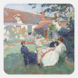 Teatime Square Sticker