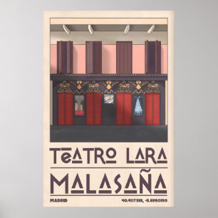 Teatro Lara Wall Art Vintage Madrid Theater Facade