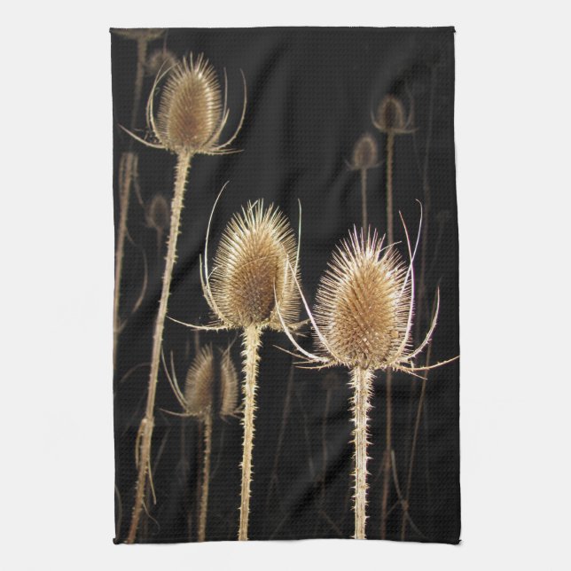 Teazles at Night Tea Towel (Vertical)