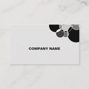Tech Black and White Geometric Overlapping Circles Business Card