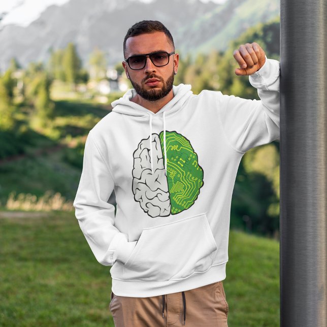 Tech Brain Circuitry Motherboard Logic Computer Hoodie (Creator Uploaded)